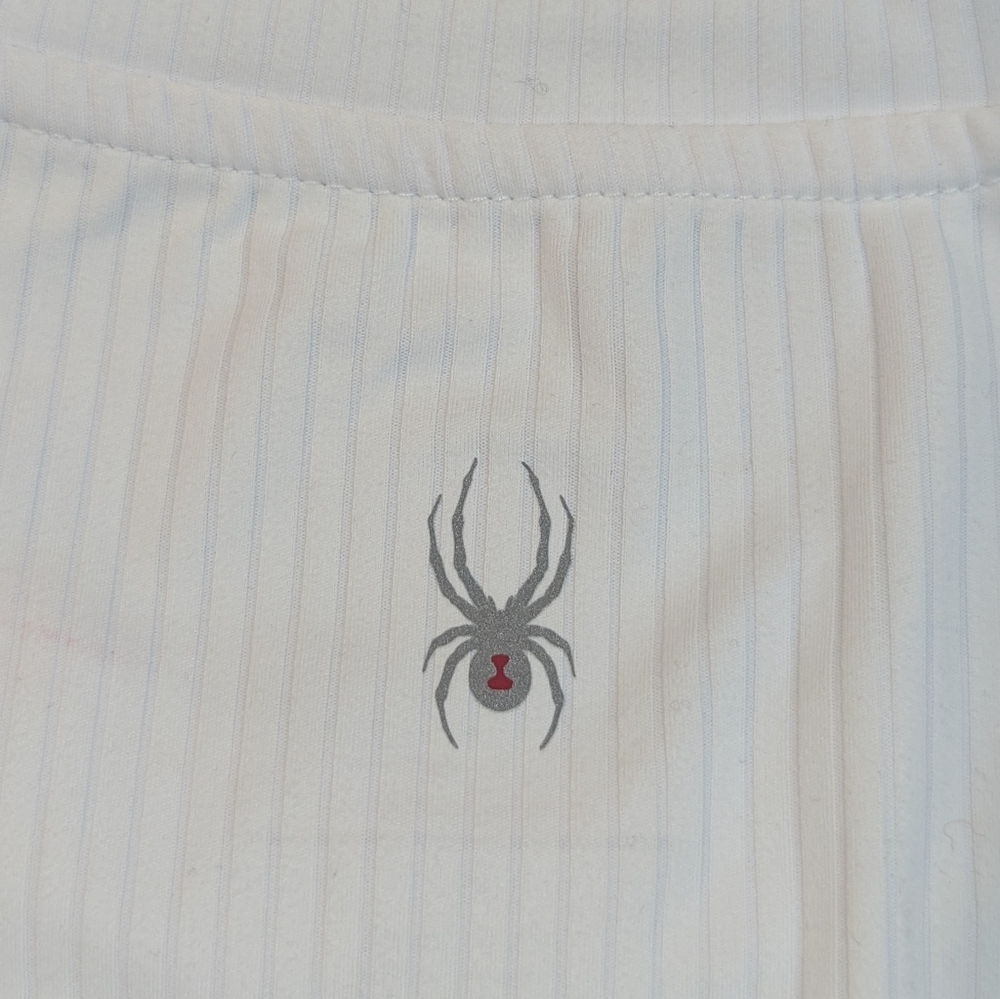 Spyder Active | Women's Ribbed Active Short Sleeve UPF 50+ Top | White | Large - Picture 5 of 6
